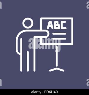 ABC-Symbol Alphabet einfache Flat Style outline Abbildung. Stock Vektor