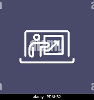 Online Bildung Symbol einfache Flat Style outline Abbildung. Stock Vektor
