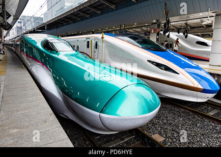 Japan, Insel Honshu, Kanto, Tokio, von der zentralen Bahnhof von Tokio, S-Bahn, Shinkansen. Stockfoto