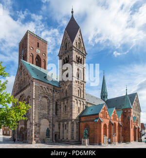 Ribe Dom (Ribe Domkirke) in der historischen Altstadt von Ribe, die älteste Stadt des Landes, Jütland, Dänemark Stockfoto