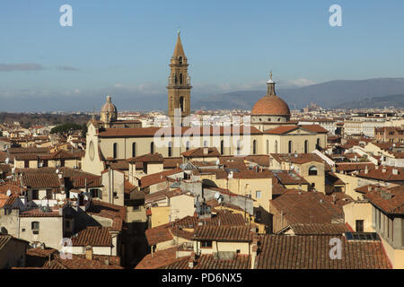 Basilica di Santo Spirito (Basilika des Heiligen Geistes) in Florenz, Toskana, Italien. Stockfoto