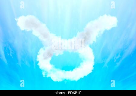 Astrologie Symbol in Cloud Material - Stier Stockfoto