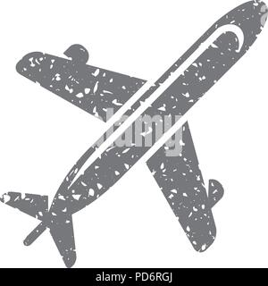 Grunge Symbol - Flugzeug Stock Vektor