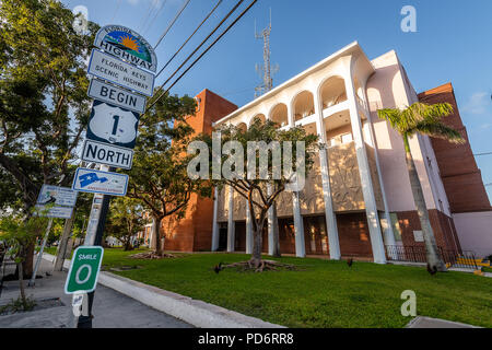 Mile Marker 0 des Overseas Highway Stockfoto