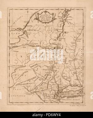 Eine genaue Karte von New York in Nordamerika von einem späten Umfrage. Stockfoto