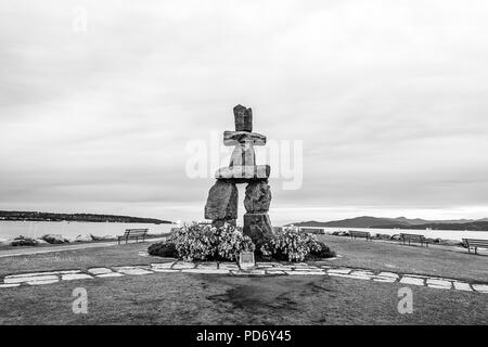 English Bay Beach Park Inukshuk Stockfoto