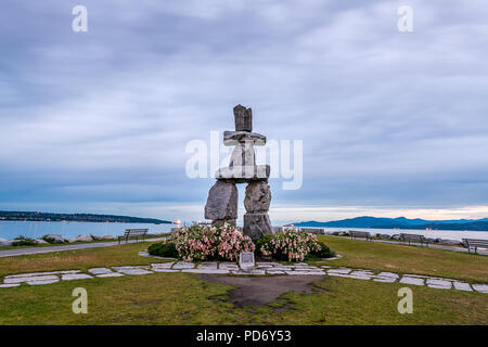 English Bay Park Inukshuk Stockfoto