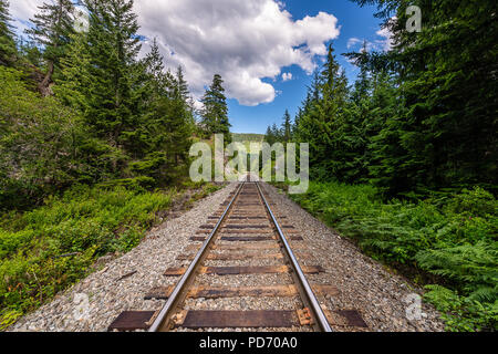 Perspektive der Kanadischen Eisenbahn Stockfoto