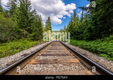 Perspektive der Kanadischen Eisenbahn Stockfoto