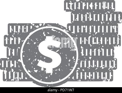 Grunge icon-Münzen Stock Vektor