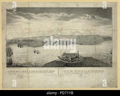 Ein Blick auf das Schloss von Sn. Juan de Ulua & Stadt Veracrux... Stockfoto