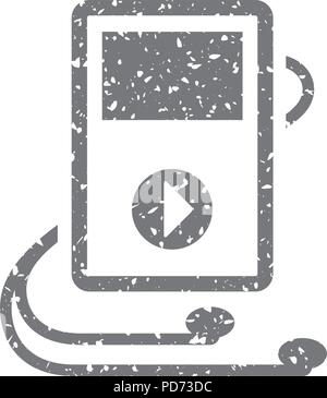 Grunge icon-Music Player Stock Vektor