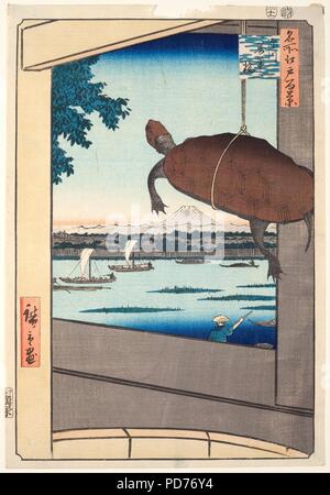 Ando Hiroshige - Mannen Brücke, Fukagawa, aus der Serie "100 berühmten Ansichten von Edo' - Stockfoto