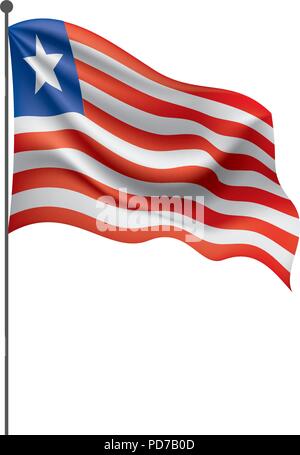 Liberia Flagge, Vektor, Abbildung Stock Vektor