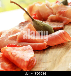 Gesunde finger food antipasta Tapas Auswahl Stockfoto