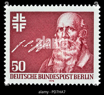 Deutschen Briefmarke (Berlin: 1978): Friedrich Ludwig Jahn (1778 - 1852) Deutsche Gymnastik Pädagoge und nationalistisch. Als "Turnvater Jahn" - Bekannte "fat Stockfoto
