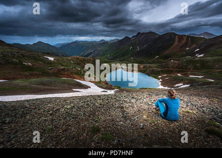 Blick vom Hurrikan Pass in Richtung See Como und Poughkeepsie Gulch Stockfoto