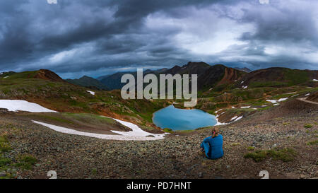 Blick vom Hurrikan Pass in Richtung See Como und Poughkeepsie Gulch Stockfoto