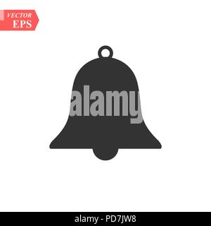 Glocke in trendigen Flat Style auf grauem Hintergrund. Benachrichtigung Symbol für Ihre Web site Design, Logo, App, UI. Vector Illustration, EPS 10. Stock Vektor
