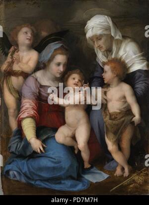 Andrea del Sarto - Heilige Familie (Maria mit Art, dem johannesknaben, der hl. Elisabeth und zwei Engeln) - 501 - Stockfoto