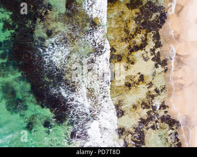 Luftaufnahme von Shelly Beach in Ballina. Stockfoto
