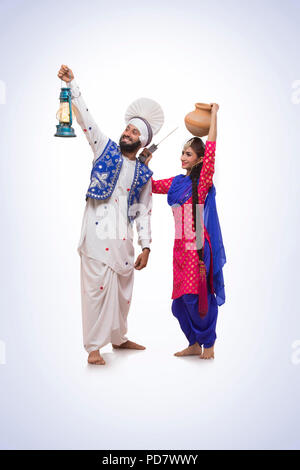 Sikh paar Stehend Stockfoto
