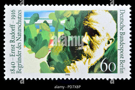 Deutschen Briefmarke (Berlin: 1990): Ernst Karl Friedrich Rudorff (1840-1916), deutscher Komponist, Musiklehrer und Umweltschützer Stockfoto