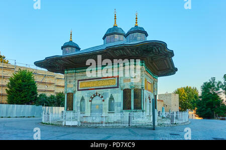 Der Brunnen von Ahmed III in Istanbul, Türkei Stockfoto