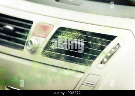 Konzept von verschmutzter Luft aus dem Auto Ventilation System Stockfoto