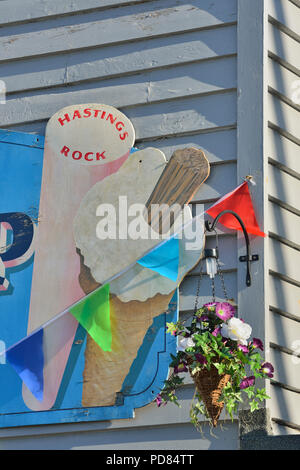 Eis und Meer Rock Shop, Altstadt, Hastings, East Sussex, England, Großbritannien Stockfoto