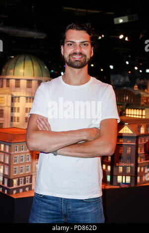 Berlin, Deutschland. 07 Aug, 2018. 08/07/2018, Berlin: Jimi Blue Ochsenknecht präsentiert seine neue Hologramm in der Little Big City. Credit: Gerald Matzka/dpa-Zentralbild/ZB/dpa/Alamy leben Nachrichten Stockfoto