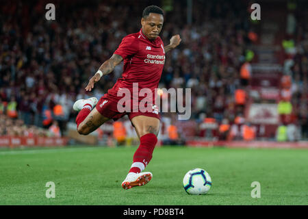 Liverpool, Großbritannien. 7. August 2018. Liverpools Nathaniel Clyne in Aktion während des heutigen Match 7 h August 2018, Liverpool, Liverpool, England; Pre-Saison freundlich, Liverpool v Torino Credit: Aktuelles Bilder/Alamy leben Nachrichten Stockfoto