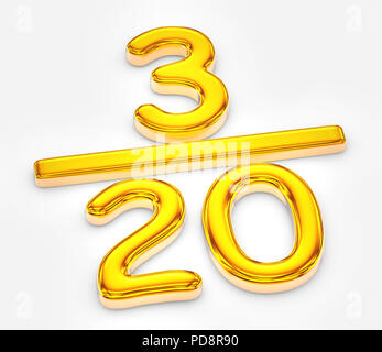 Goldene Zahl dreiundzwanzig ballon Fliegen aus leeren weißen Kasten auf
