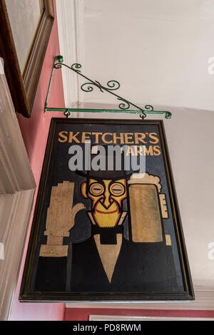 Sketchers Arme Zeichen aus der Londoner Sketch Club Stockfoto