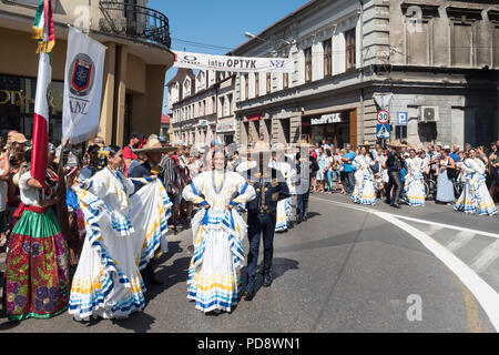 Die 55. Kulturwoche der Beskidy Highlanders 29.07 - 06.08.2018 . Team aus Mexiko Stockfoto