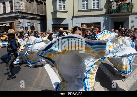 Die 55. Kulturwoche der Beskidy Highlanders 29.07 - 06.08.2018 . Team aus Mexiko Stockfoto