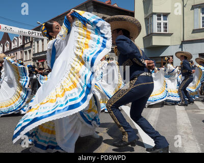 Die 55. Kulturwoche der Beskidy Highlanders 29.07 - 06.08.2018 . Team aus Mexiko Stockfoto