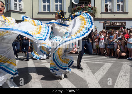 Die 55. Kulturwoche der Beskidy Highlanders 29.07 - 06.08.2018 . Team aus Mexiko Stockfoto