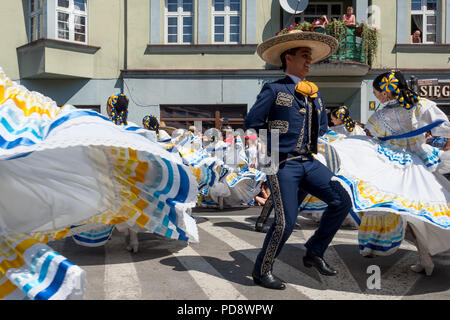 Die 55. Kulturwoche der Beskidy Highlanders 29.07 - 06.08.2018 . Team aus Mexiko Stockfoto