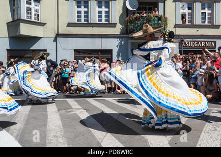 Die 55. Kulturwoche der Beskidy Highlanders 29.07 - 06.08.2018 . Team aus Mexiko Stockfoto