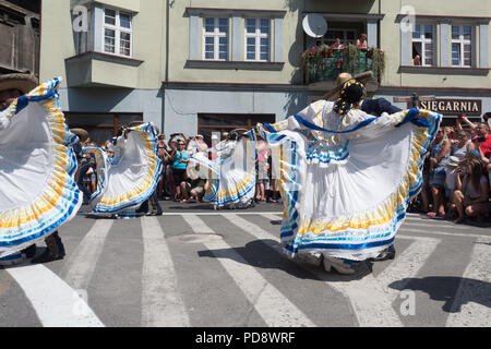 Die 55. Kulturwoche der Beskidy Highlanders 29.07 - 06.08.2018 . Team aus Mexiko Stockfoto