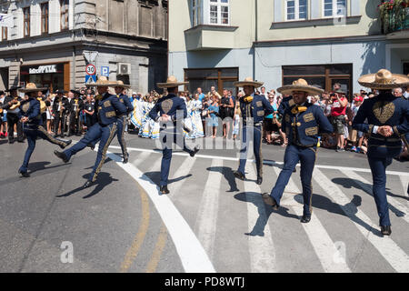 Die 55. Kulturwoche der Beskidy Highlanders 29.07 - 06.08.2018 . Team aus Mexiko Stockfoto