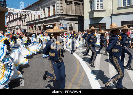 Die 55. Kulturwoche der Beskidy Highlanders 29.07 - 06.08.2018 . Team aus Mexiko Stockfoto