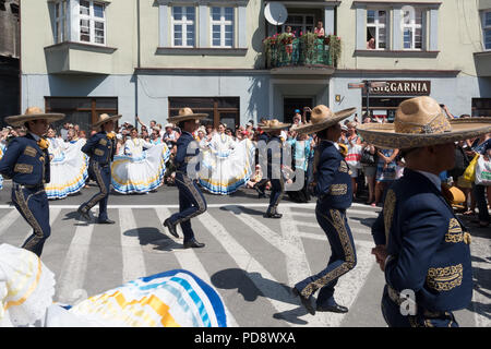 Die 55. Kulturwoche der Beskidy Highlanders 29.07 - 06.08.2018 . Team aus Mexiko Stockfoto