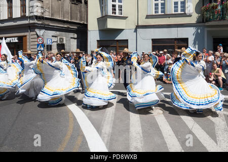 Die 55. Kulturwoche der Beskidy Highlanders 29.07 - 06.08.2018 . Team aus Mexiko Stockfoto
