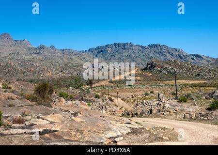 Straße nach Heuningvlei in der cederberg Mountains in Südafrika. Stockfoto