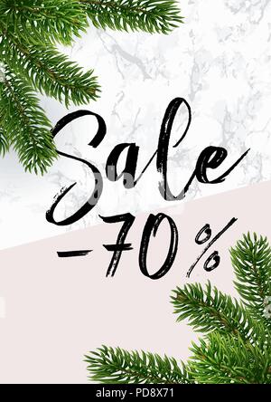 Weihnachten Verkauf Banner. Marmor und Rosa Stock Vektor