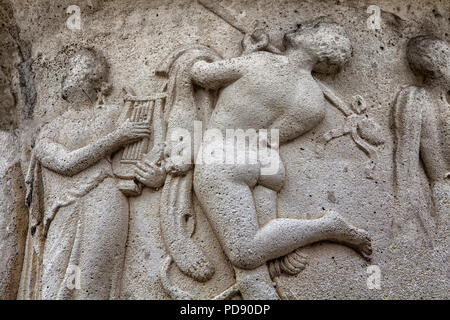 Der griechischen Mythologie, alte Griechische Vase Relief Stockfoto