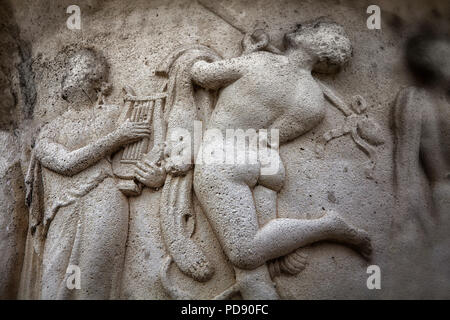 Der griechischen Mythologie, alte Griechische Vase Relief Stockfoto