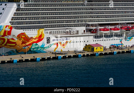 Norwegische Getaway ein Kreuzfahrtschiff in Puerto Rico Stockfoto